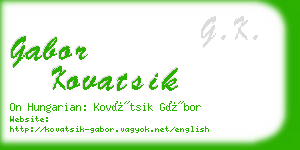 gabor kovatsik business card